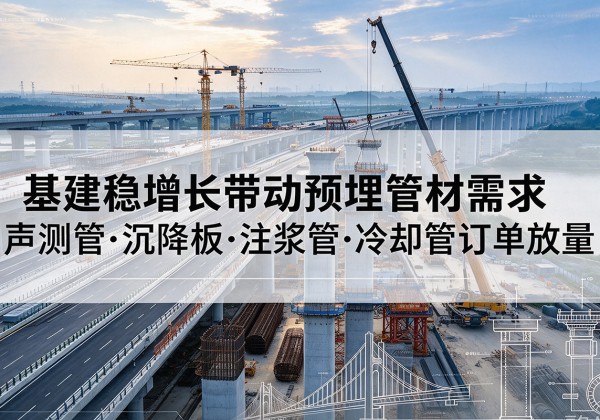 柘荣基建稳增长带动预埋监测管材需求，声测管、沉降板、注浆管订单持续放量